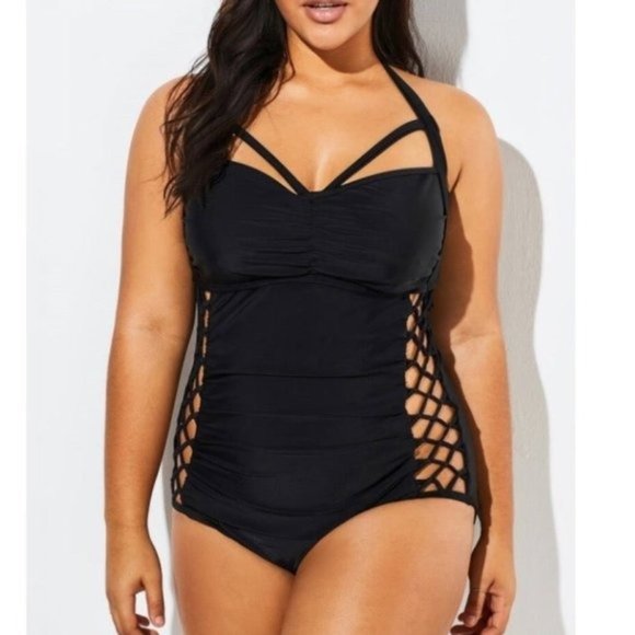 Other - Black Cut Out One Piece Swimsuit Size 3XL